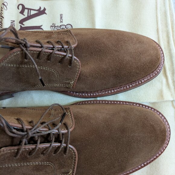 Alden Plain Toe Blucher in Snuff Suede, 10D - Picture 13 of 14